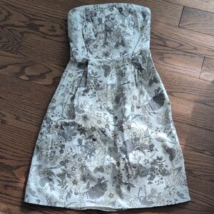 Old Navy Strapless Dress with Black and White Floral Design
